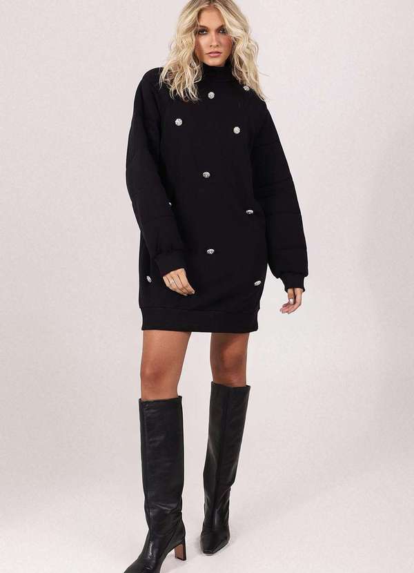 Labrava - Moletom Oversized Cristais Labrava Preto