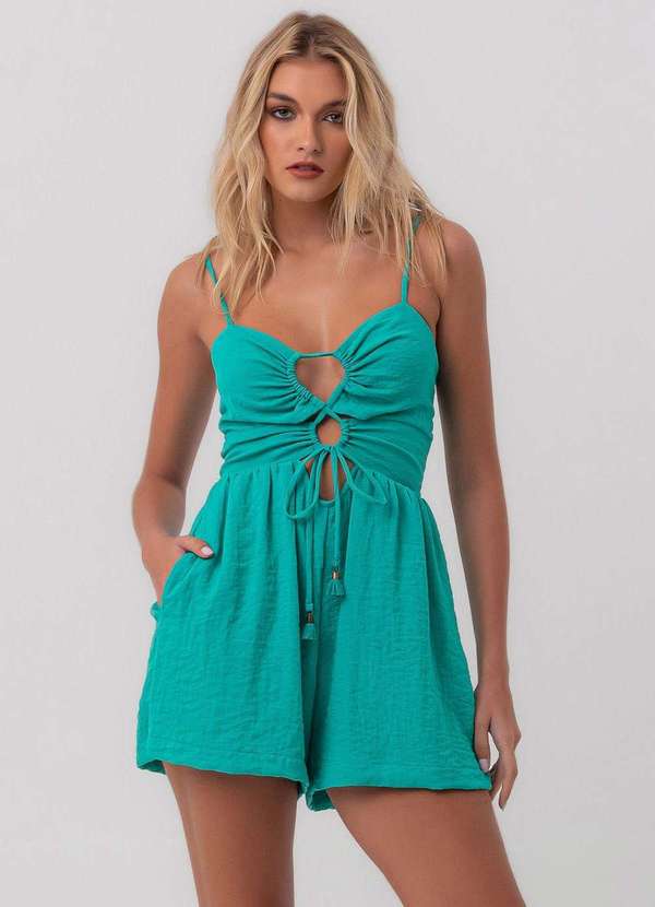 Pequia - Macaquinho Viscose Texturizado Pequia Verde