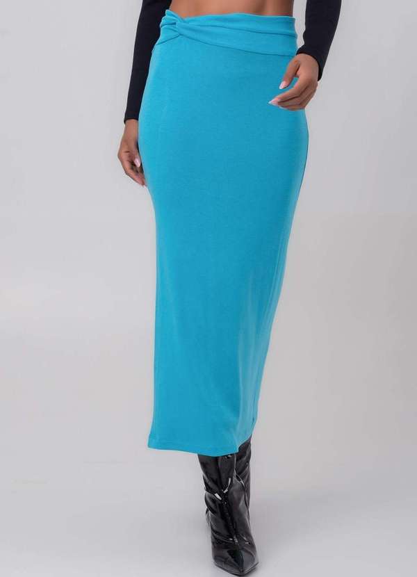 Labrava - Saia Tricot Torcao Azul Labrava Azul