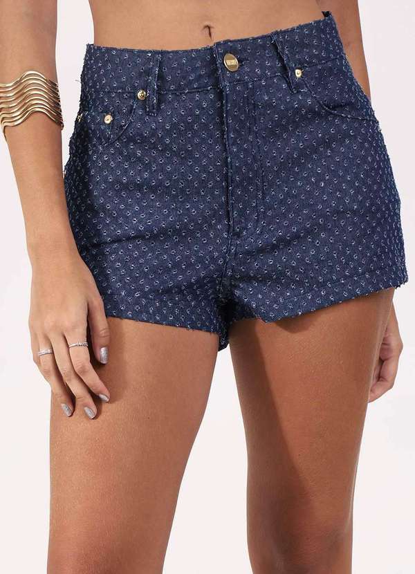 Labrava - Shorts Jeans Destroyed Cavado Azul Labrava Azul