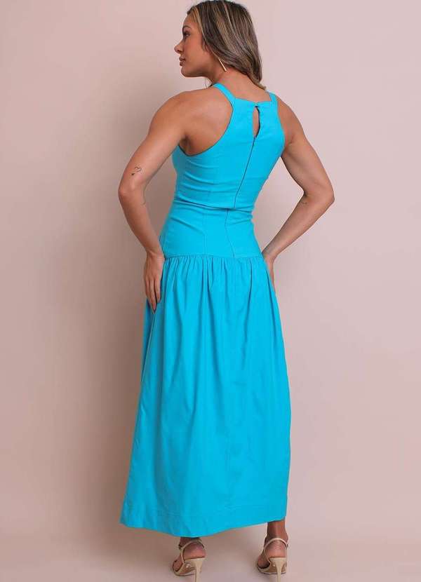Labrava - Vestido Cintura Baixa Turquesa Labrava Azul 4