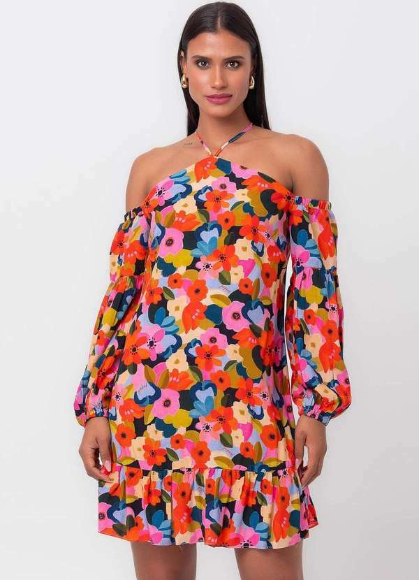 Pequia - Vestido Curto Alma Brasileira Pequia Multicores