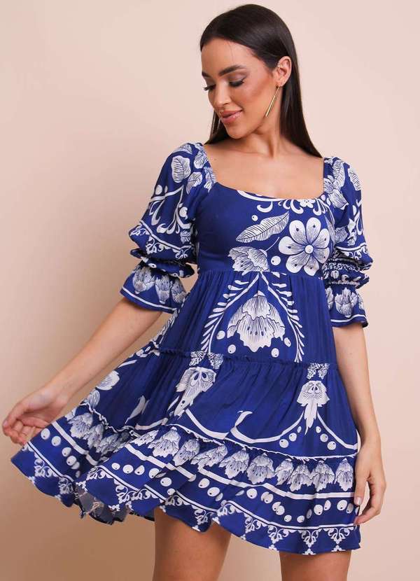 Pequia - Vestido Curto Brisa do Mar Pequia Azul