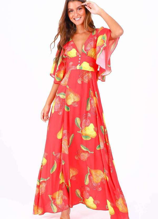 Pequia - Vestido Longo Cajuzisse Pequia Vermelho