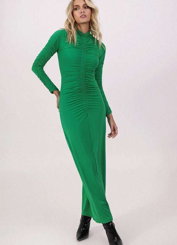 Labrava - Vestido Longo Gola Alta Gaia Verde Labrava Verde