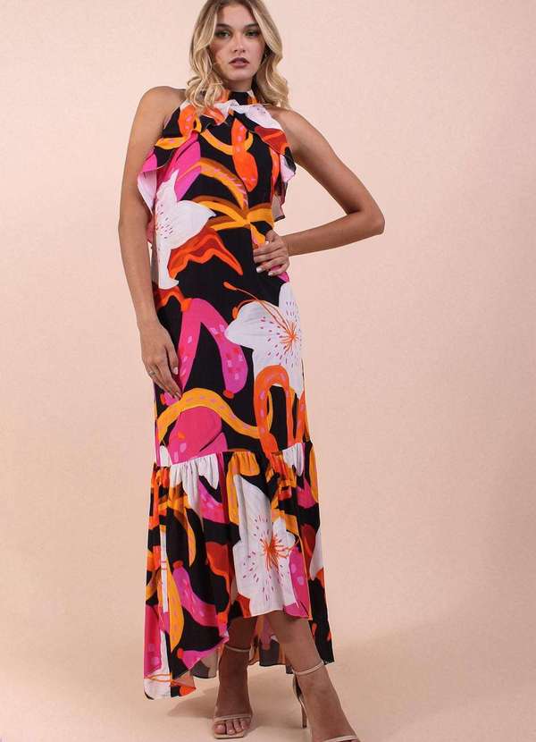 Pequia - Vestido Longo Tieta Pequia Multicores