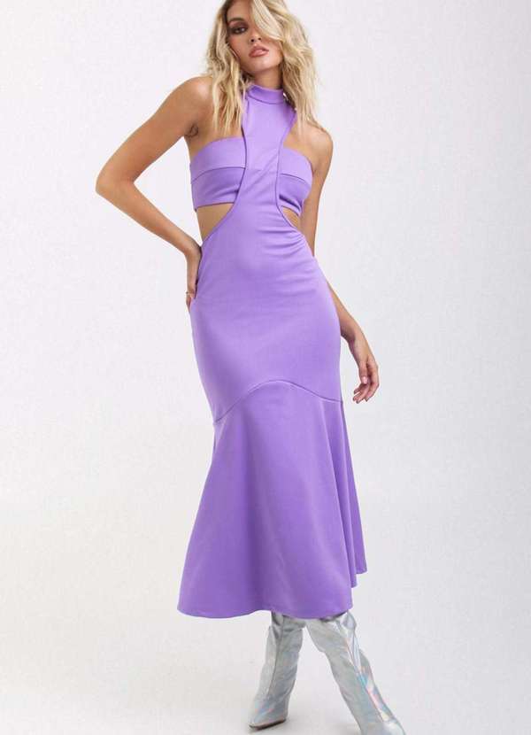 Labrava - Vestido Midi Bustie Lavanda Labrava Roxo