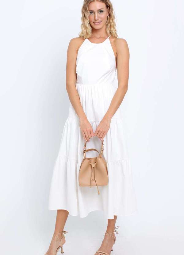 Pequia - Vestido Midi Frente Unica Pequia Branco 1