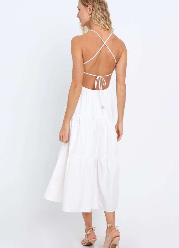 Pequia - Vestido Midi Frente Unica Pequia Branco 2