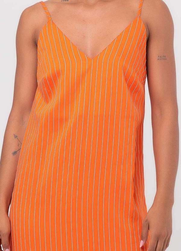Pequia - Vestido Midi Listrado Laranja Pequia Laranja 4