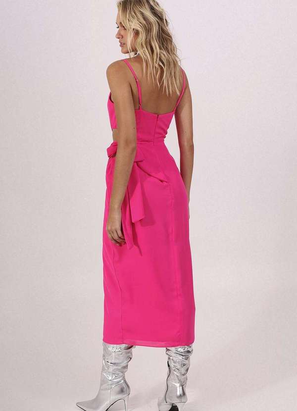 Labrava - Vestido Midi Vazado Rosa Labrava Rosa 2