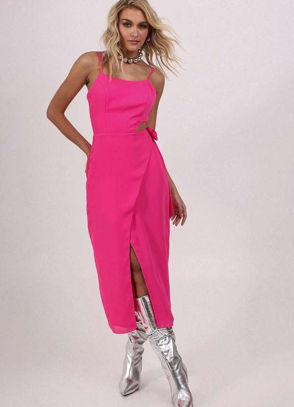 Labrava - Vestido Midi Vazado Rosa Labrava Rosa 4