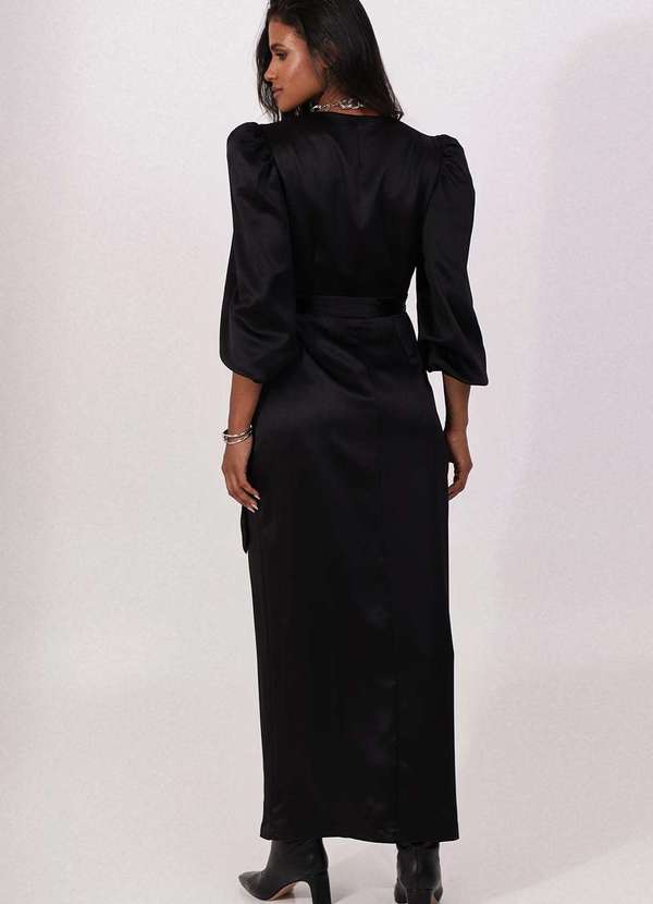 Labrava - Vestido Super Midi Transpassado Preto Labrava Preto 2