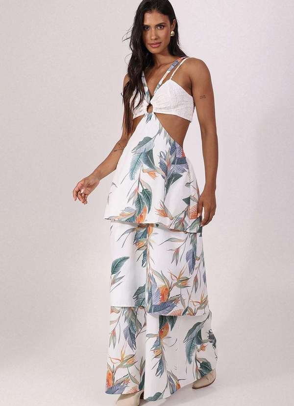 Pequia - Vestido Tricoline Longo Trancoso Pequia Branco 3