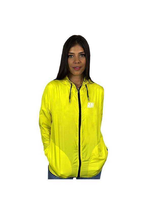 Wss Brasil - Jaqueta Corta Vento Feminino Corrida Wss Run Minimalist Amarelo
