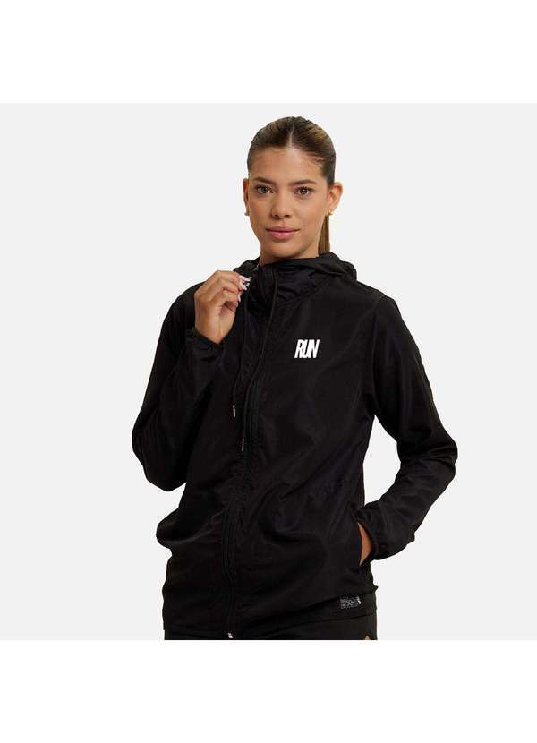 Wss Brasil - Jaqueta Corta Vento Impermeavel Feminino Wss Run Minimalist Preto