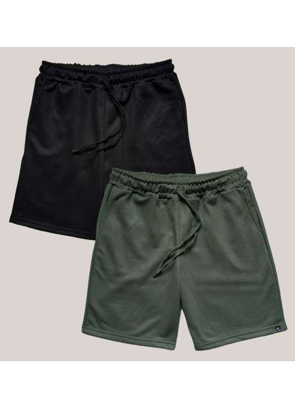 Wss Brasil Kit Bermuda Masculina Moletom Wss Preto