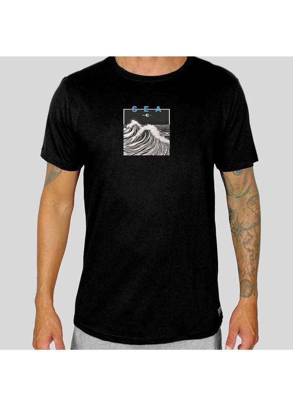 Wss Brasil - Camiseta Masculina Sea Wave Prime Wss Preto