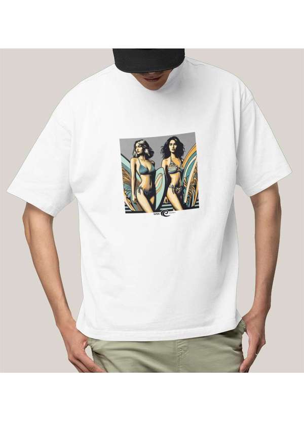 Wss Brasil - Camiseta Oversized Masculina Algodao Prime Wss San Andreas Branco