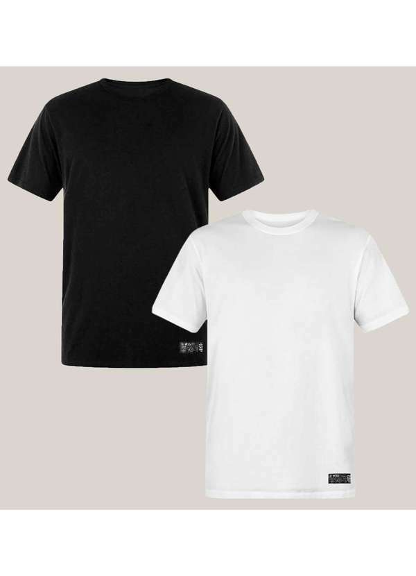 Wss Brasil - Kit 2 Camiseta Masculina Algodao Prime Wss Basic Preto