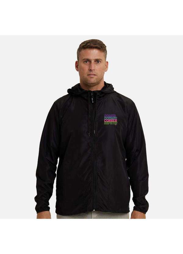 Wss Brasil - Jaqueta Corta Vento Impermeavel Masculino Wss Rotina Corrida Preto