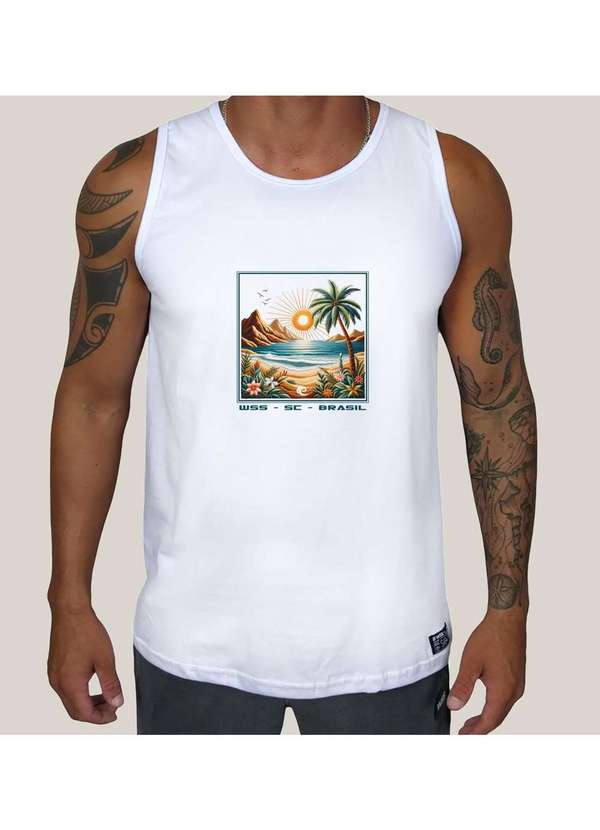 Wss Brasil - Camiseta Regata Masculina Wss Night Run Branco