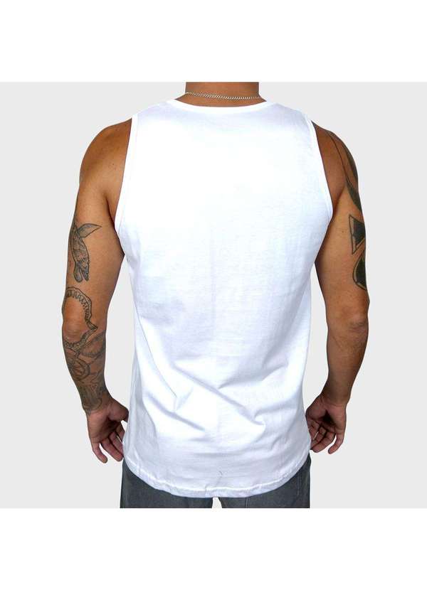 Wss Brasil - Regata Masculina Academia Algodao Premium Wss Old School Gym Branco 2