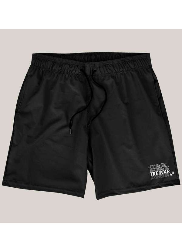 Wss Brasil - Shorts Bermuda Academia Masculino Elastano Wss Gym Rotina Preto
