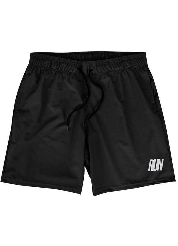 Wss Brasil - Shorts Masculino Corrida Elastano Premium Wss Run Minimalist Preto