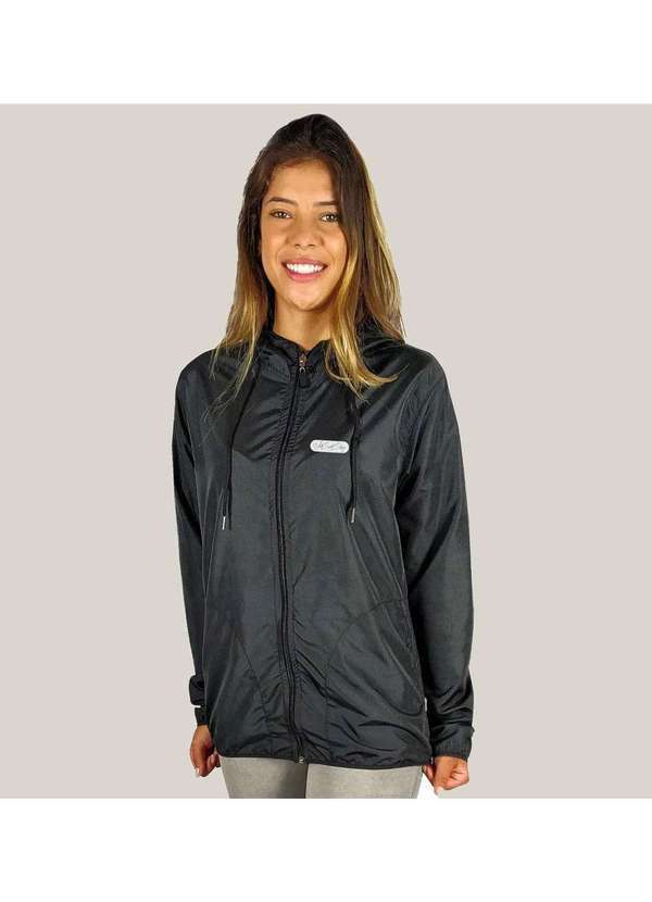 Wss Brasil - Jaqueta Corta Vento Plus Size Feminino Wss Brasil Shape Preto