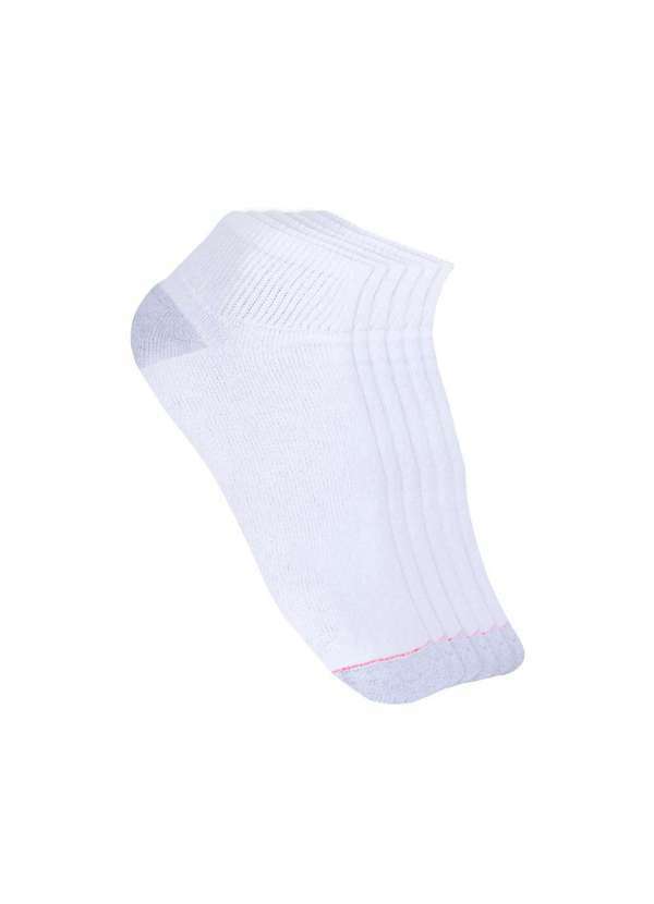 Hanes - Kit 6 pares de Meia Esportiva Hanes Cano Curto 5186 Branco - Un