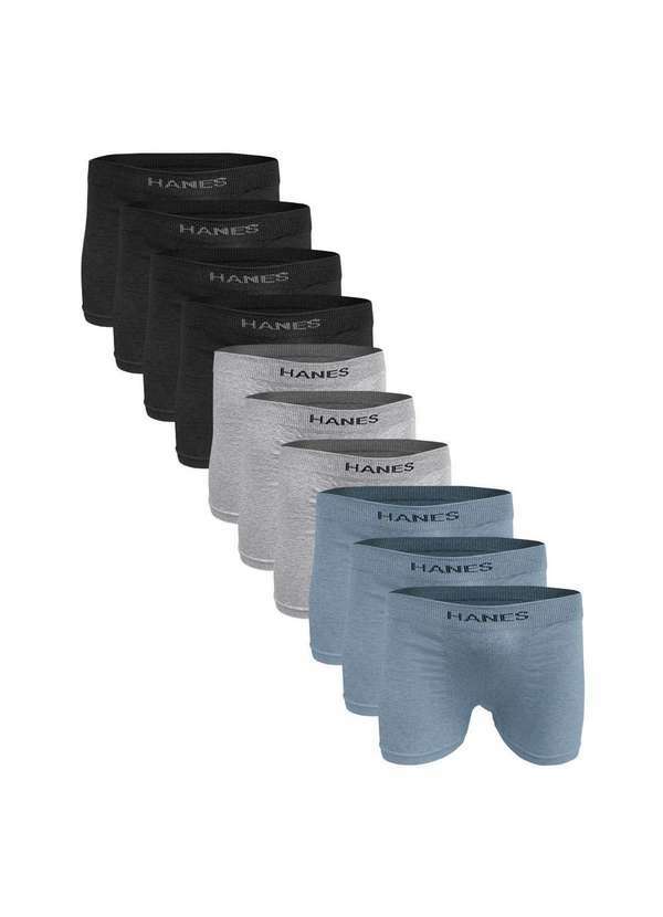 Hanes - Kit 10 Cuecas Hanes Boxer Originals 1170 Multicores - P