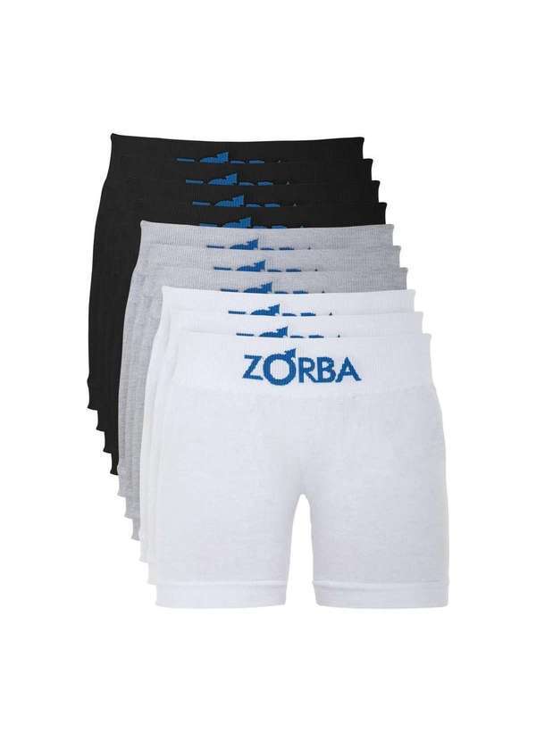 Zorba - Kit 10 Cuecas Zorba Infantil Boxer sem Costura Algodão 678 Multicores - P