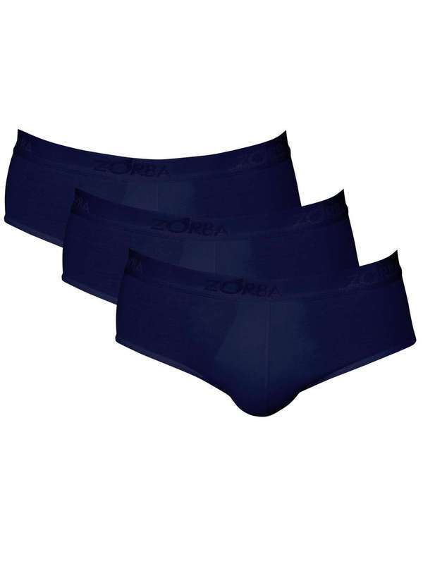 Zorba - Kit 3 Cuecas Zorba Slip Modal 688 Azul - P