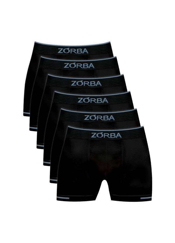 Zorba - Kit 6 Cuecas Zorba Boxer Extreme Point 846 Preto - P