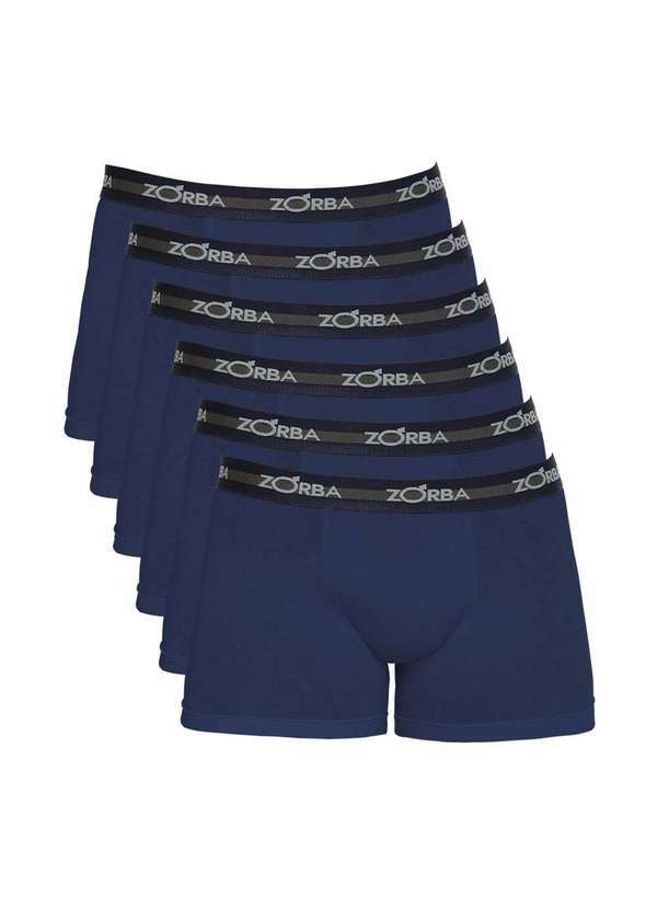 Zorba - Kit 6 Cuecas Zorba Boxer Max Algodão 702 Azul - P