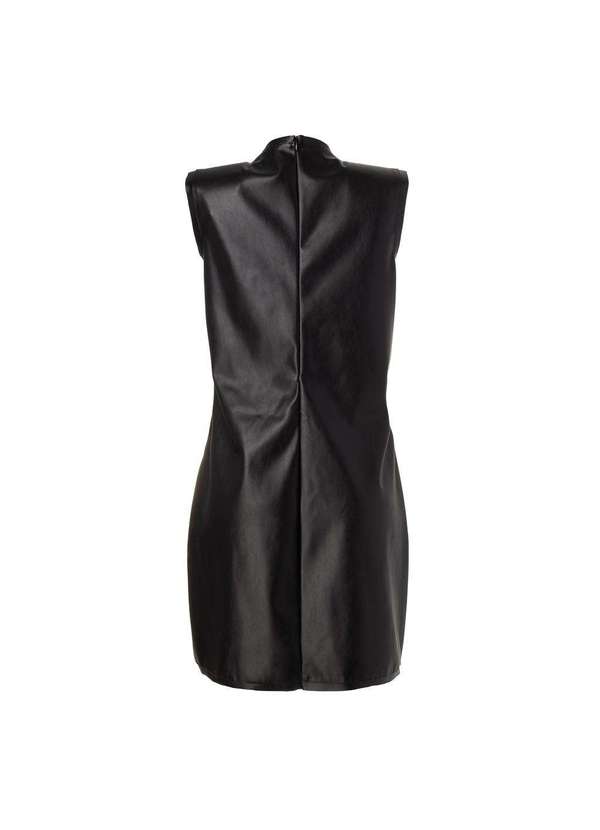 Conigli Design - Vestido Curto Ottawa sem Manga Pu Preto 5