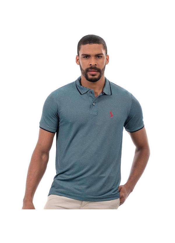 John Pull - Kit 2 Camisa Gola Polo Masculina Casual Moderna Reta Estilo Azul/Verde 2