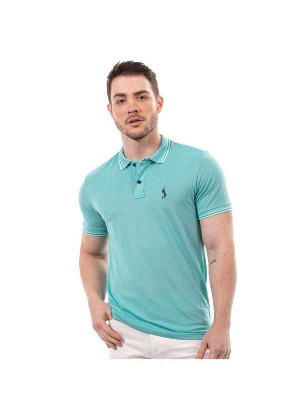John Pull - Kit 2 Camisa Gola Polo Masculina Casual Moderna Reta Estilo Azul/Verde 3