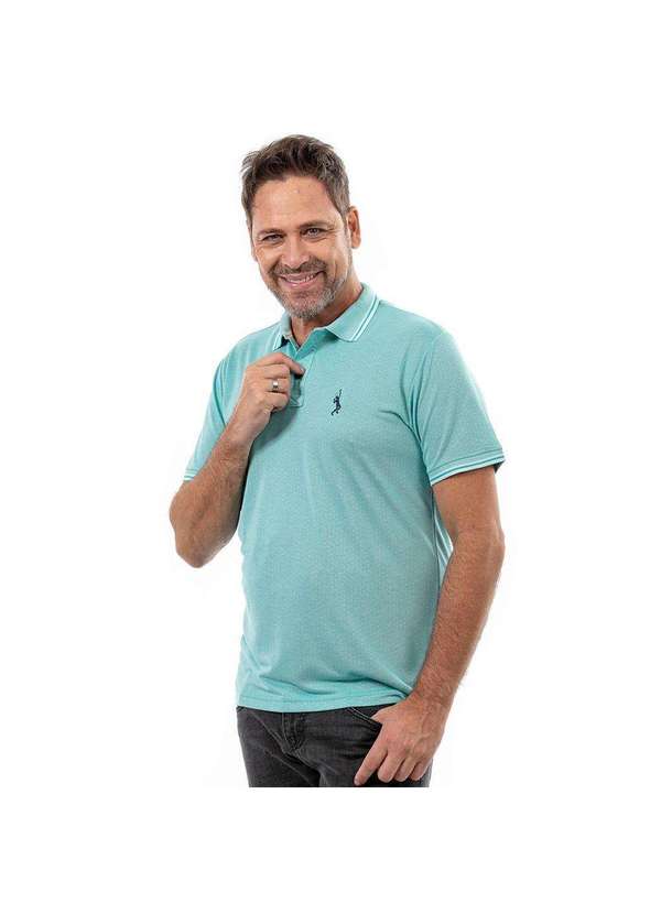 John Pull - Kit 2 Camisa Gola Polo Masculina Casual Moderna Reta Estilo Azul/Verde 5