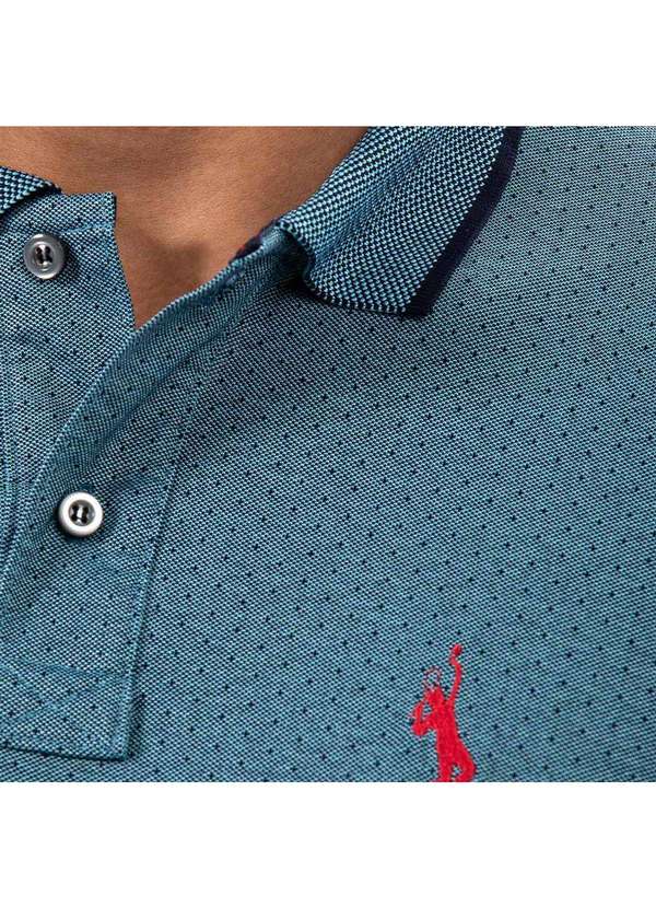 John Pull - Kit 2 Camisa Gola Polo Masculina Casual Moderna Reta Estilo Azul/Verde 6