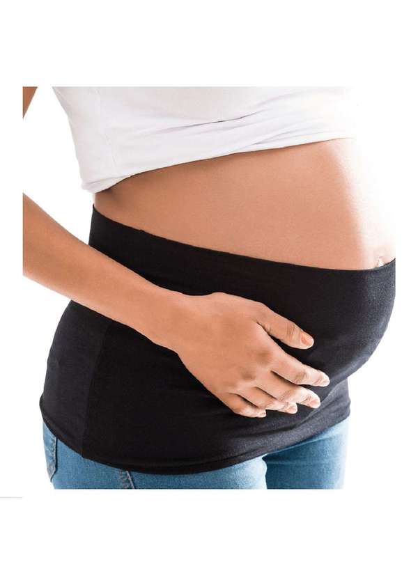 Simple Mama Extensor de Calça/Shorts Jeans Gestante 01 Faixa Barriga  Preto