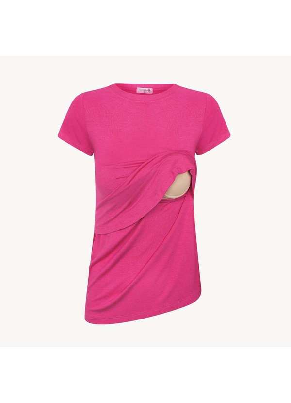 Simple Mama - Blusa Amamentação Malha Gestante Abertura Frontal Rosa 4