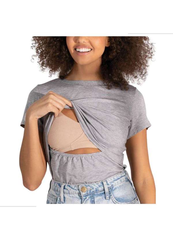 Simple Mama - Kit 2 Blusas Amamentação Cores Premium Gestante Manga Curta Preto 8