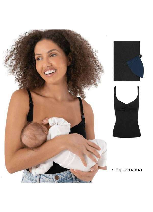 Simple Mama - Kit Regata Fec. Click e Ext. Calca com Faixa 0431 Preto