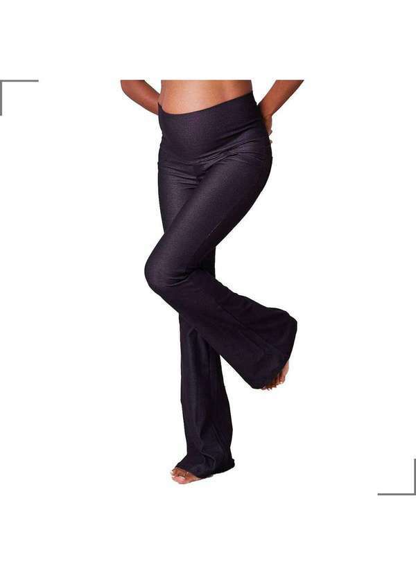 Simple Mama - Calca Gestante Moletom Jeans Cós Antômico Preto