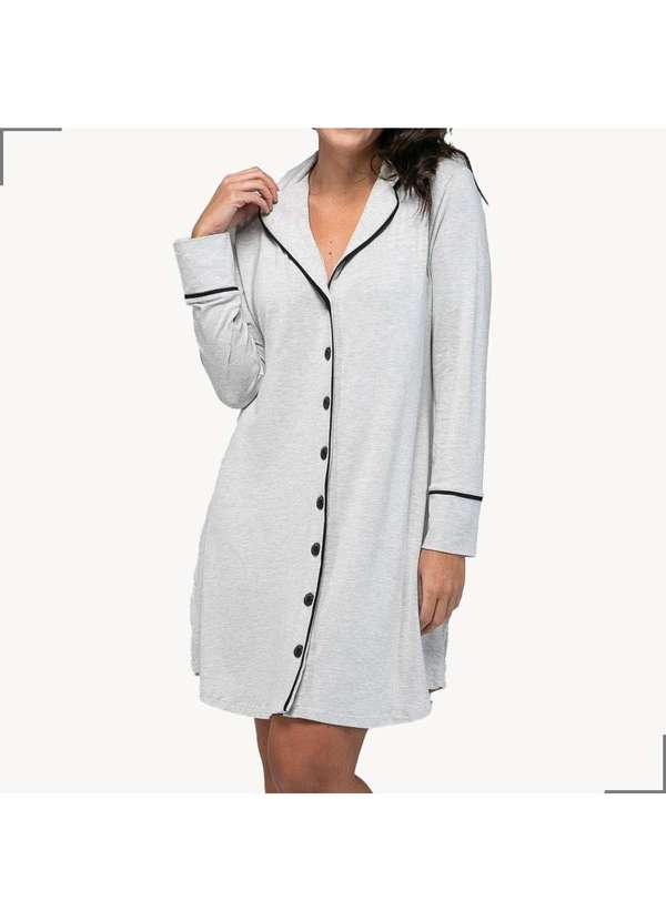 Simple Mama - Camisola Maternidade Amamentacao com Botoes Pos Parto Cinza 3