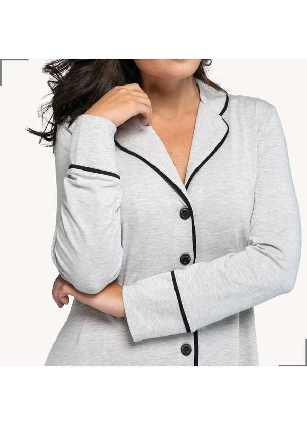 Simple Mama - Camisola Maternidade Amamentacao com Botoes Pos Parto Cinza 5