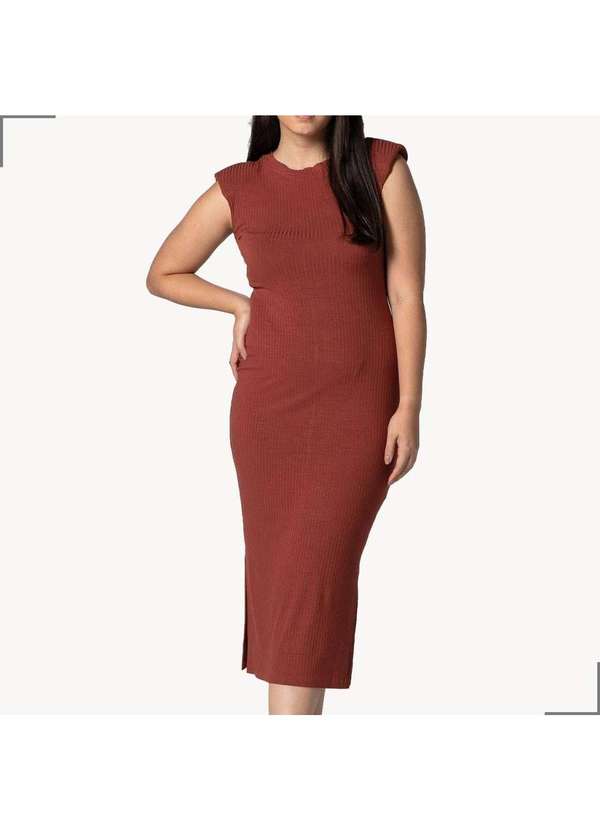 Simple Mama - Vestido Gestante sem Manga Elegante Grávida Linda Marrom