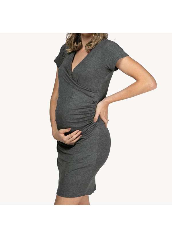 Vestido Midi Vestido Transpassado Gestante Vestido De Gravida Com